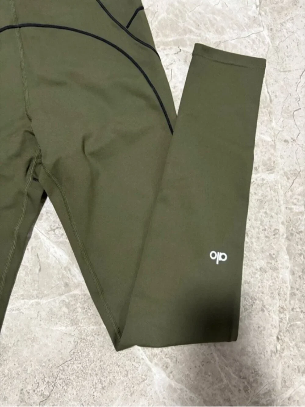 ALO Yoga Olive Green Sports Bra & Leggings Set